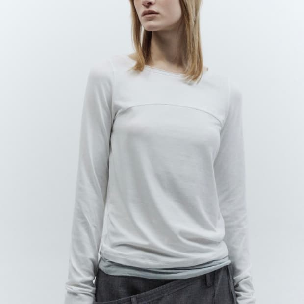 인사일런스 레이어드 롱슬리브 탑 화이트