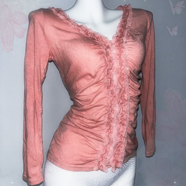 Brugge Sepia 로걀 히메갸루 지뢰계 에쉬핑크 레이스 롱슬리브