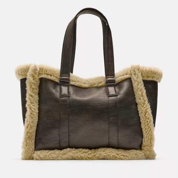Zara 자라 페이크 시어링 퍼 쇼퍼백