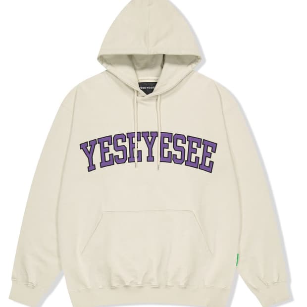 예스아이씨 Arch logo 후드 아몬드 앤팀 의주 손민수