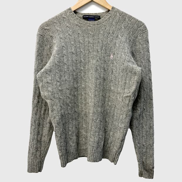 폴로 랄프로렌 램스울100 라운드넥 크루넥 케이블 니트 스웨터 여성 L