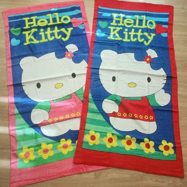 고전키티 대형 빅 비치타올 (90년대제품) 헬로키티 산리오