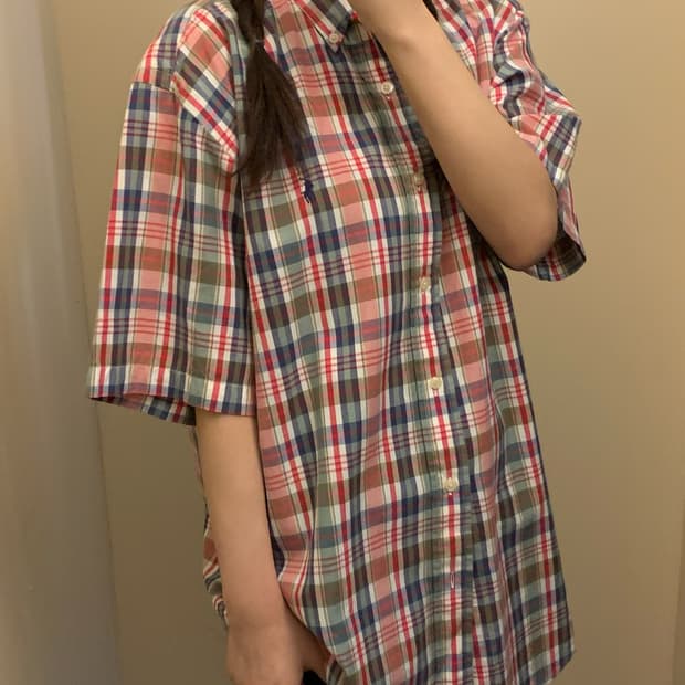 폴로 체크 반팔 셔츠