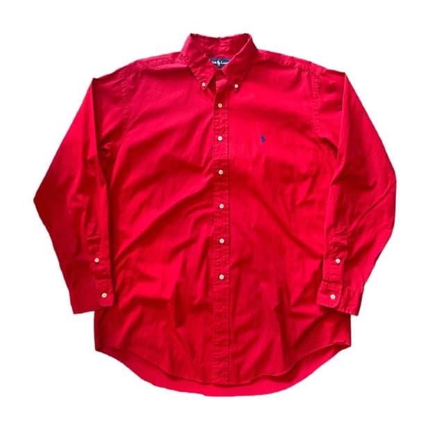 PRL button down solid shirts red