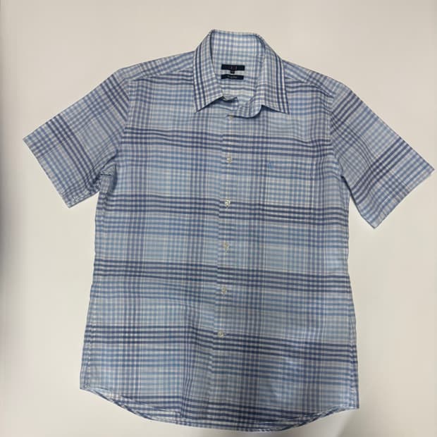 닥스 Daks 이쁜 반팔 체크 셔츠 L ~ XL 스카이블루