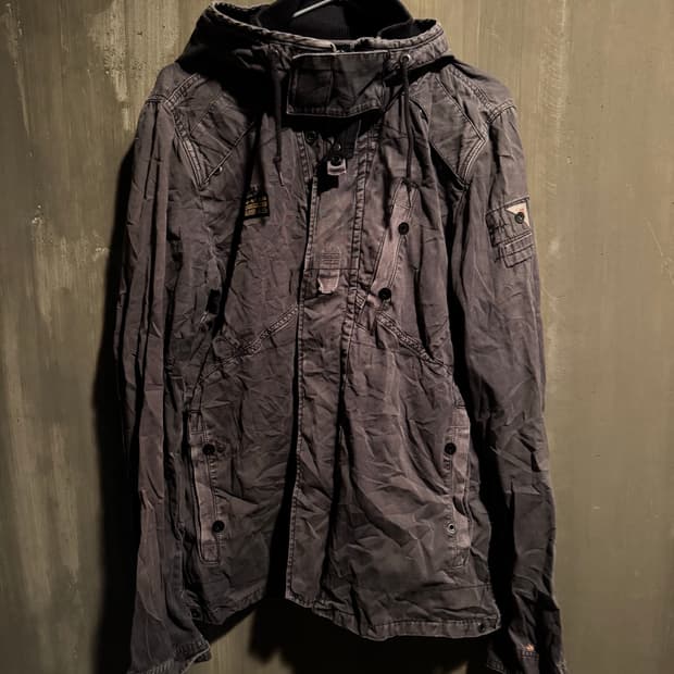 Distressed gray grunge jacket 