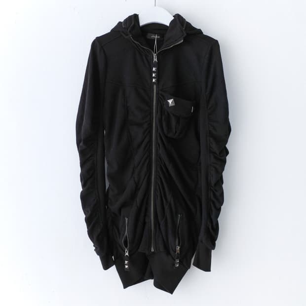 dosch) shirring hood zip-up