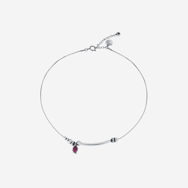 센티멍 넘버 334 스네이크 볼 네클리스 실버