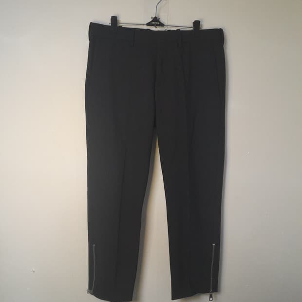 닐바렛 블랙 밑단지퍼 울 슬랙스 46/30"~31"