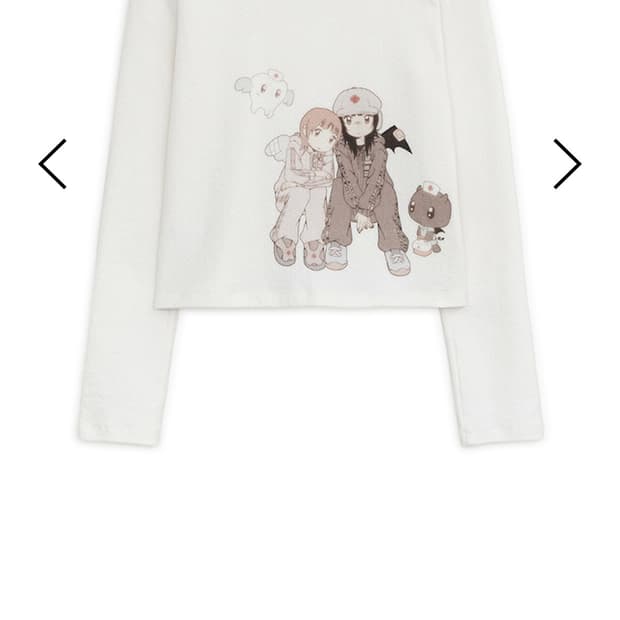 허그유어스킨 printed button top (White)