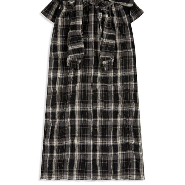 Open yy crinkled shirt maxi skirt black 