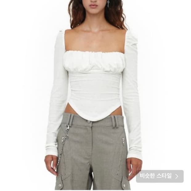 세릭 SHIRRING SQUARE TOP /아이보리,그레이