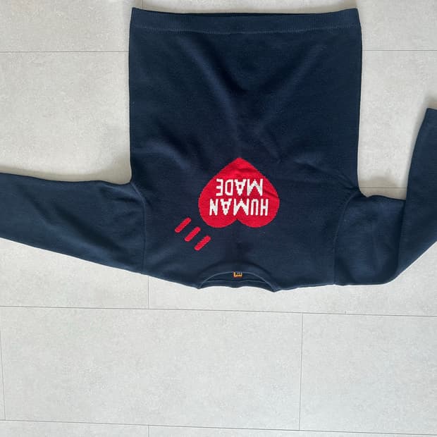 휴먼메이드 하트 니트 네이비 XL