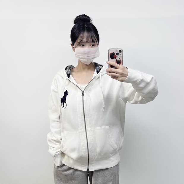 폴로 랄프로렌 빅 포니 후드집업 화이트 대장급
