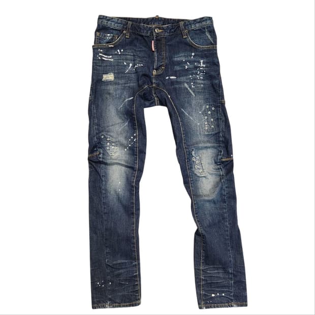 디스퀘어드2 페인트 워싱 슬림 데님팬츠 (48)