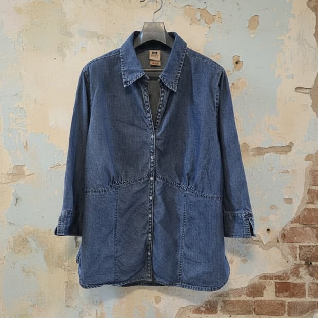 Faded Glory 여성 데님 셔츠 Free