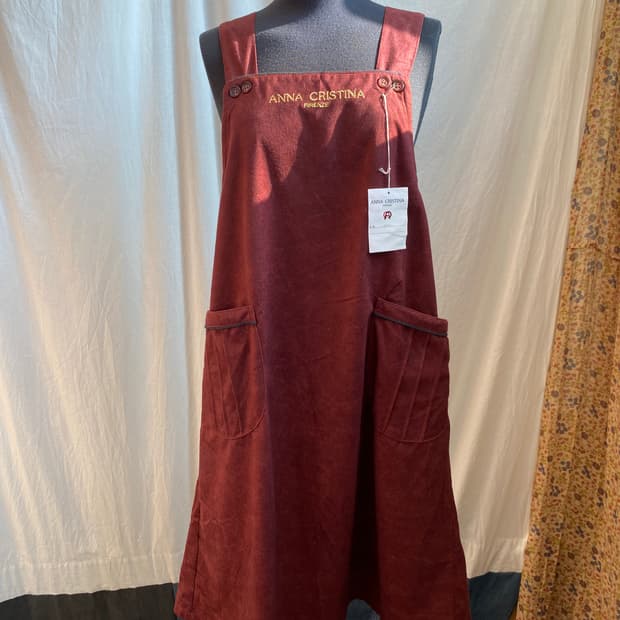 ANNA CRISTINA 벨벳 에이프런/ 새상품