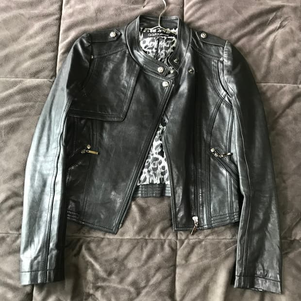 블랙 램스킨 라이더 자켓