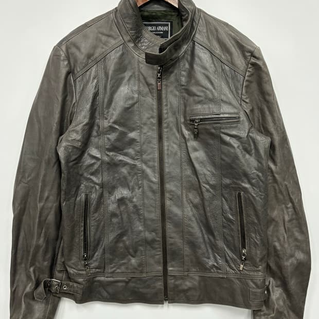 조르지오 아르마니 브라운 가죽 자켓