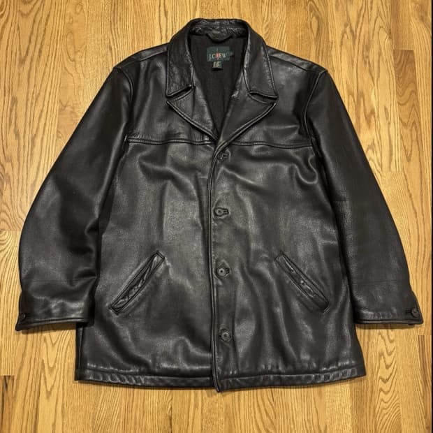 올드 제이크루 래더 카코트 j crew leather car coat