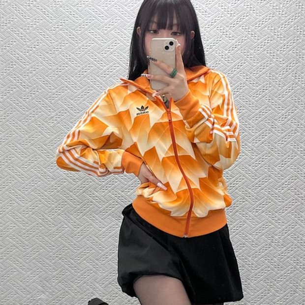 아디다스 레트로 00s 네덜란드 축구 오렌지 져지 집업 90 C10691