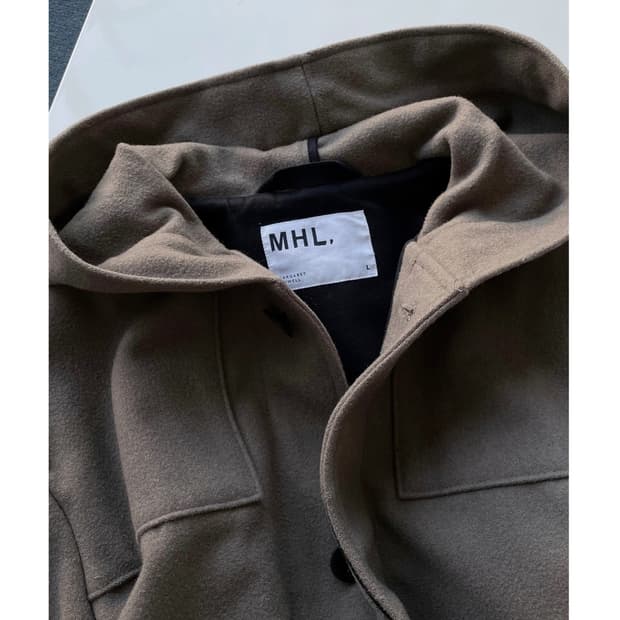 Cropped melton duffle hoodcoat