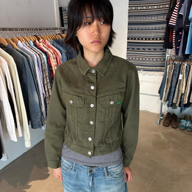 Benetton 블루 패밀리 트러커 자켓 S