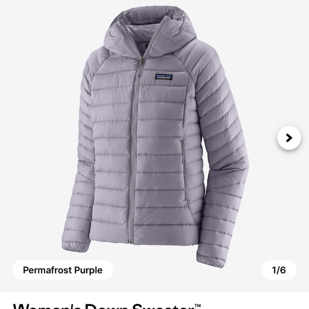 삽니다. 파타고니아 여성 다운 스웨터 후디 퍼플