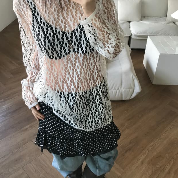 vintage net long sleeve