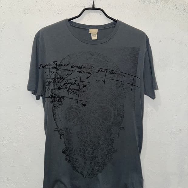 Diesel 디젤 다크그레이 해골 반팔티셔츠