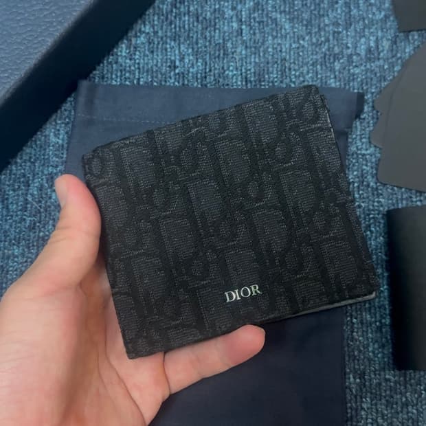 디올 오블리크 반지갑 블랙