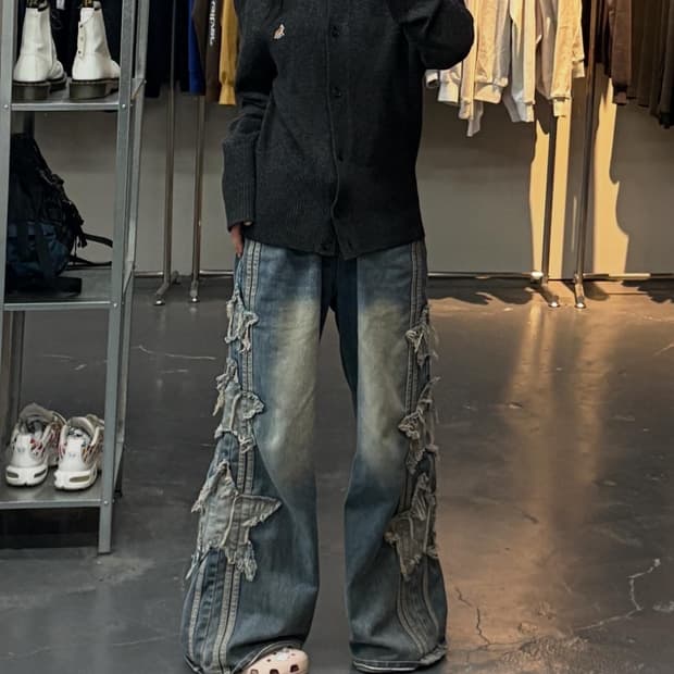 메종키츠네 베이비 폭스 패치 라운드넥 가디건 A2767