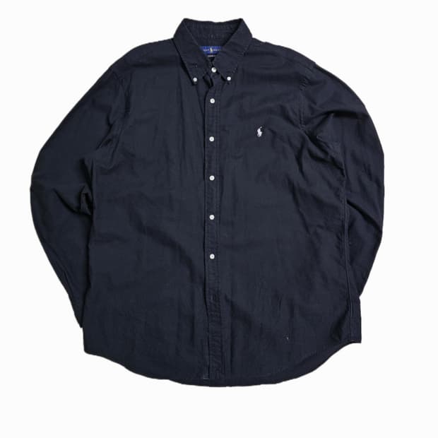 ​[XL] 폴로 랄프로렌 헤더 블랙 버튼다운 셔츠