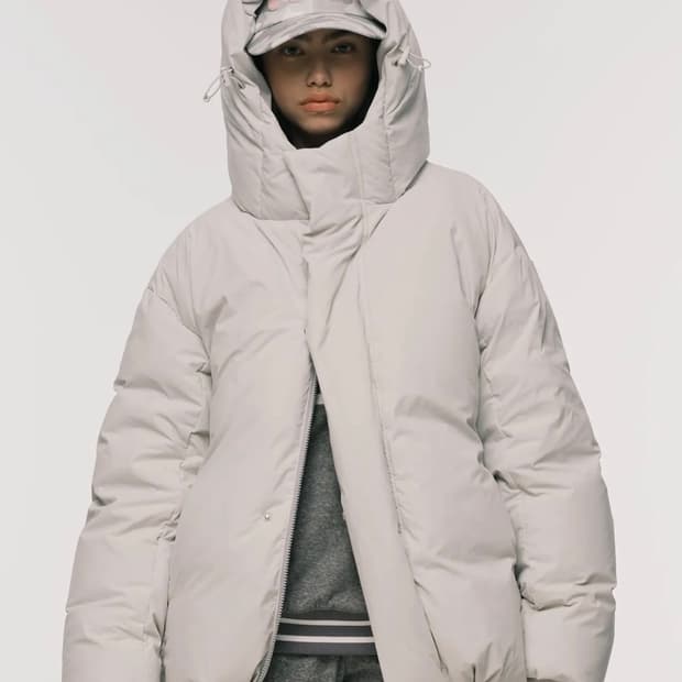 NYXX HOOD DOWN PUFFER LIGHT GREY 덕다