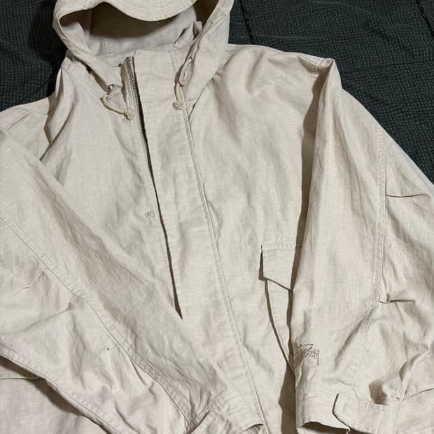 스투시 왁스드 린넨 숏파카