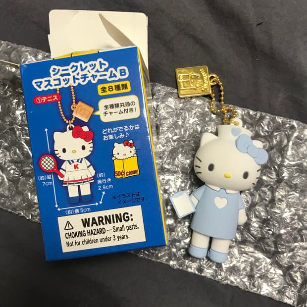 헬로키티 후쿠오카 도쿄 50주년 전시회 한정 시크릿 마스코트 키링