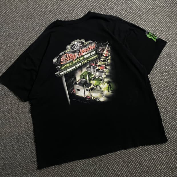 USA 빈티지 트럭 스탑 빅로고 반팔 티셔츠y 4637