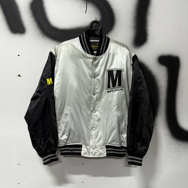 산토리 몰츠 올드스쿨 베이스볼 글로시 사틴 바시티 자켓