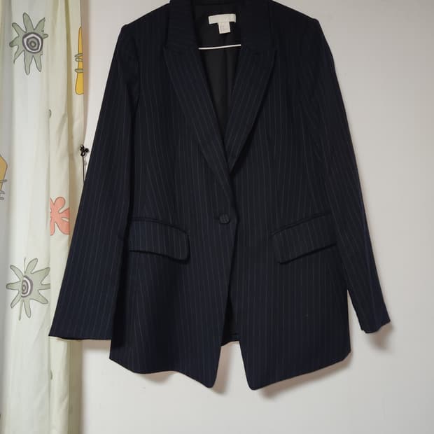 H&M 네이비 스트라이프 자켓 165/84A