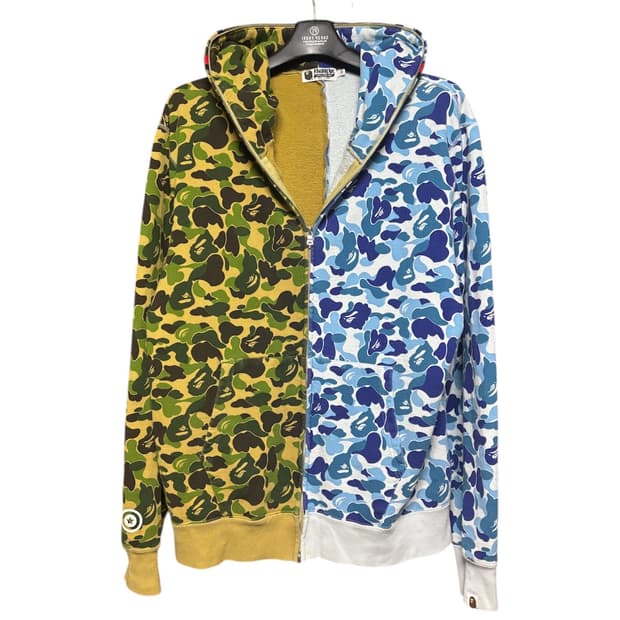 [BAPE] 베이프 카모 그린,블루 샤크후드집업 2XL