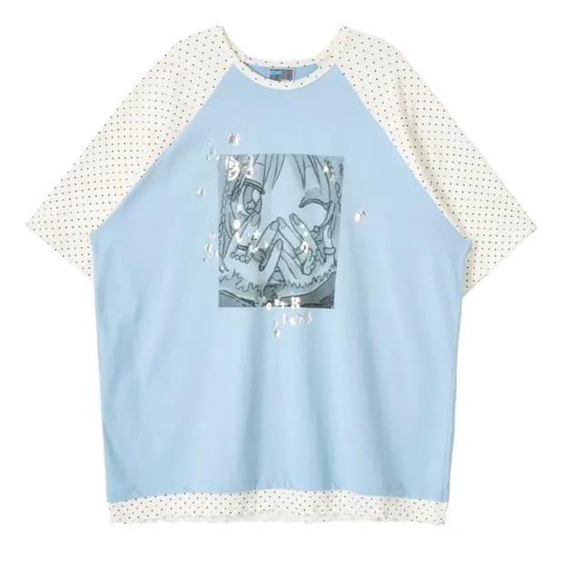 유쓰배쓰 YB x Oliwa Oversized Dot Raglan