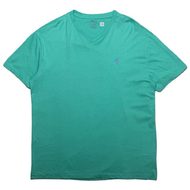 RALPH LAUREN 브이넥 반팔 티셔츠 민트 M