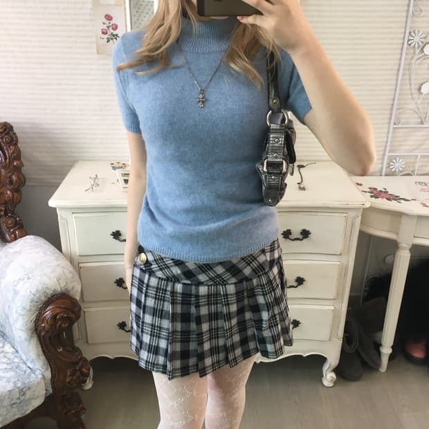 jpn vintage sora wool pullover half knit