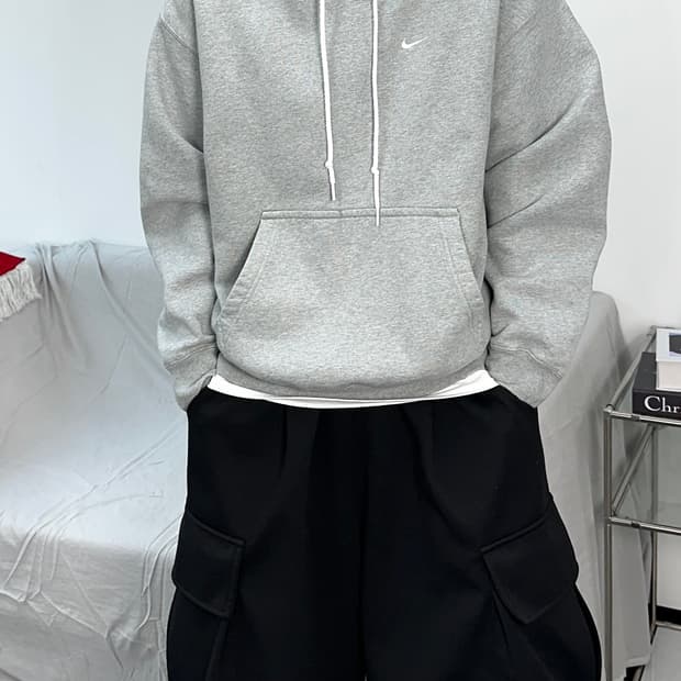 나이키 NRG 스우시 그레이 후드티 M