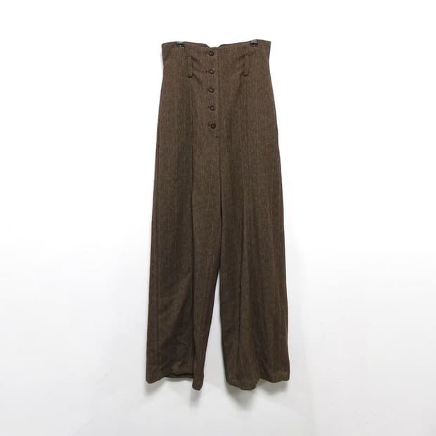 [38]SALTJAPAN 커머밴드 헤링본 자카드 하이웨스트 벨트 팬츠