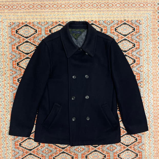 타미힐피거 네이비 울 피코트 남성L 