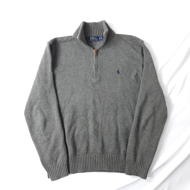 폴로 랄프로렌 신형라벨 니트 하프집업 반집업 스웨터 M