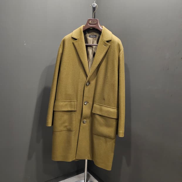 로로피아나 캐시미어 싱글 카멜 리브 코트