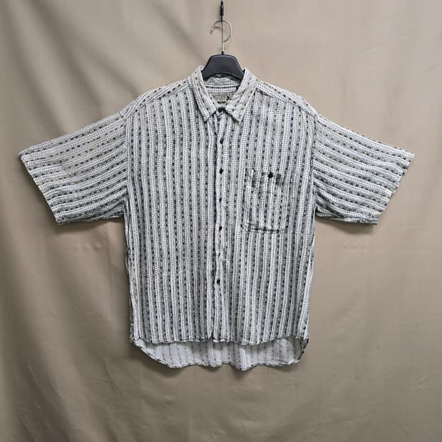 Protest Clothing 레이온 스트라이프 반팔 셔츠