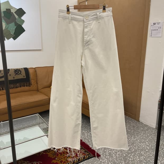 자라 ZARA 컷팅 와이드핏 화이트진 청바지 27인치 C05903